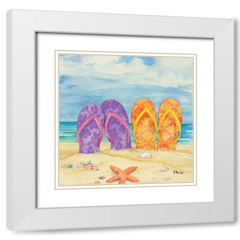 Toes in the Sand I White Modern Wood Framed Art Print with Double Matting by Brent, Paul