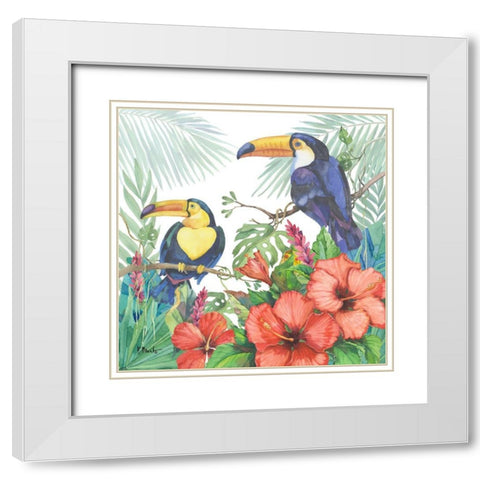 Tropical Fresh II White Modern Wood Framed Art Print with Double Matting by Brent, Paul