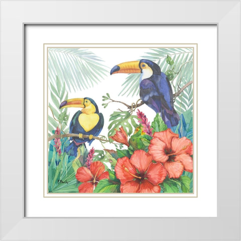 Tropical Fresh II White Modern Wood Framed Art Print with Double Matting by Brent, Paul