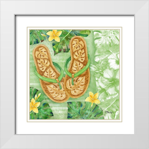 Key West Sandals II White Modern Wood Framed Art Print with Double Matting by Brent, Paul