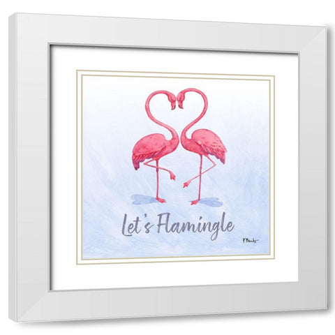 Love Birds I White Modern Wood Framed Art Print with Double Matting by Brent, Paul