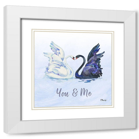 Love Birds II White Modern Wood Framed Art Print with Double Matting by Brent, Paul