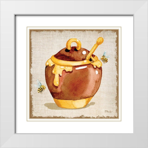 Honey Pot I White Modern Wood Framed Art Print with Double Matting by Brent, Paul