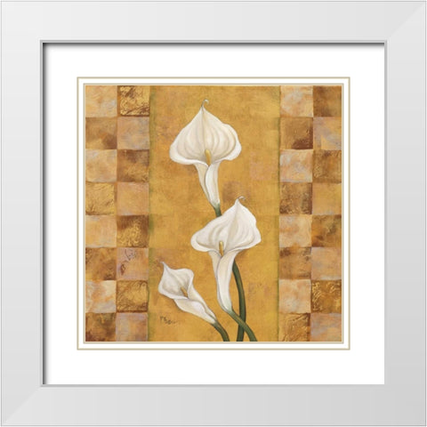 Flora del Rey II White Modern Wood Framed Art Print with Double Matting by Brent, Paul