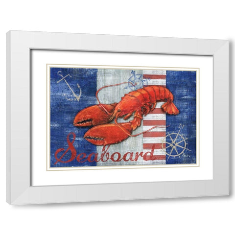 Maritime Lobster White Modern Wood Framed Art Print with Double Matting by Brent, Paul