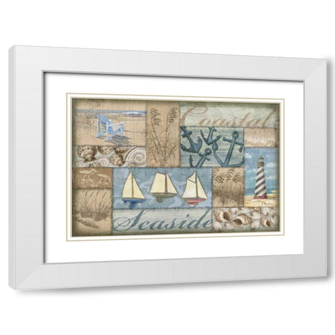 Bateau Bay Collage I White Modern Wood Framed Art Print with Double Matting by Brent, Paul
