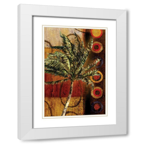 Modern Palm I White Modern Wood Framed Art Print with Double Matting by Brent, Paul