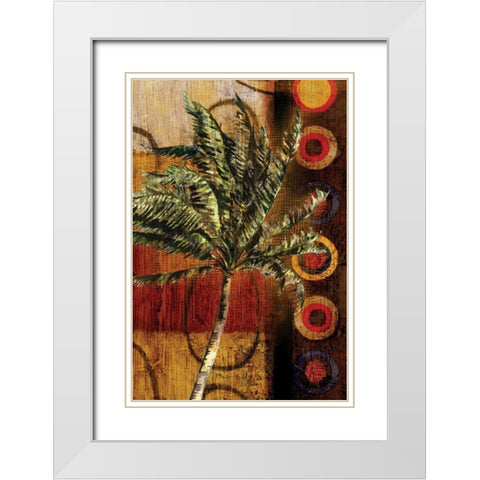 Modern Palm I White Modern Wood Framed Art Print with Double Matting by Brent, Paul