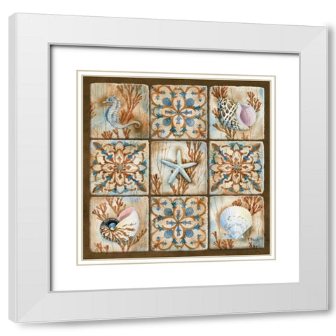Sea Isle Collage I White Modern Wood Framed Art Print with Double Matting by Brent, Paul