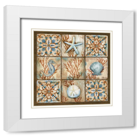 Sea Isle Collage II White Modern Wood Framed Art Print with Double Matting by Brent, Paul