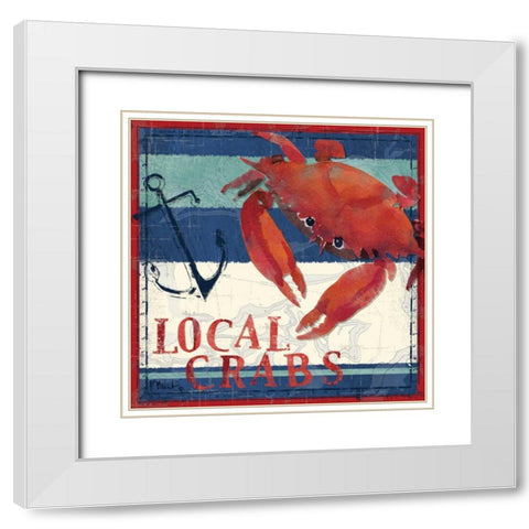 Deep Sea Crab White Modern Wood Framed Art Print with Double Matting by Brent, Paul