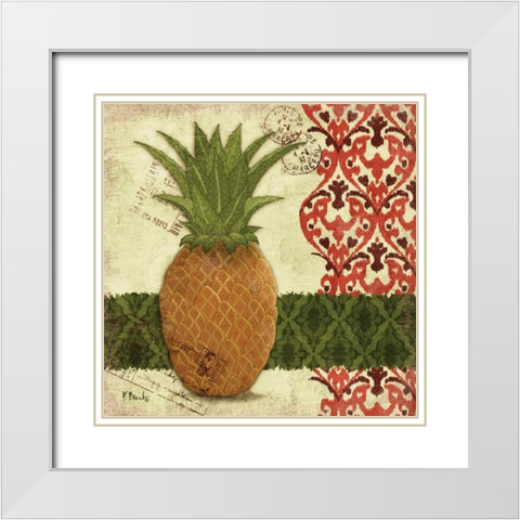 Thai Pineapple II White Modern Wood Framed Art Print with Double Matting by Brent, Paul