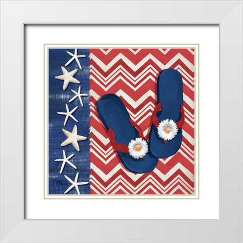 Americas Beach I White Modern Wood Framed Art Print with Double Matting by Brent, Paul