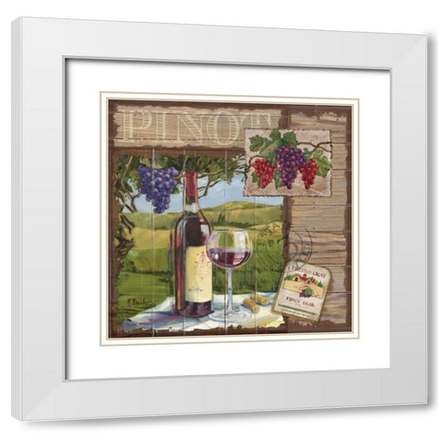 Wine Country Collage II White Modern Wood Framed Art Print with Double Matting by Brent, Paul