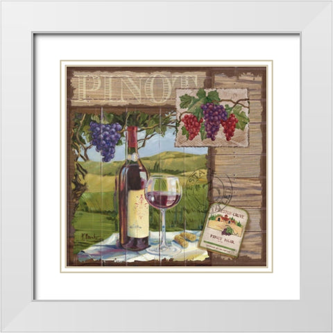 Wine Country Collage II White Modern Wood Framed Art Print with Double Matting by Brent, Paul