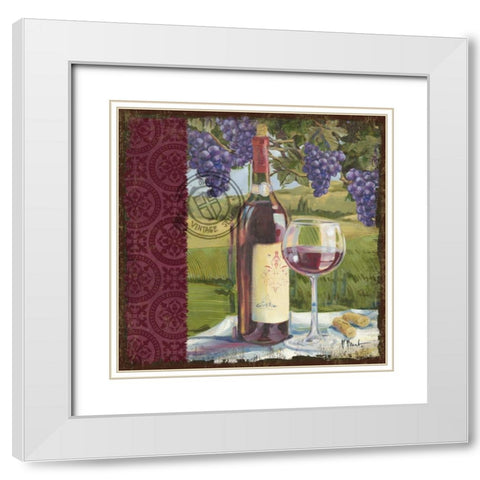 At the Vineyard I White Modern Wood Framed Art Print with Double Matting by Brent, Paul