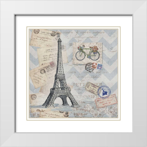 Bon Voyage I White Modern Wood Framed Art Print with Double Matting by Brent, Paul