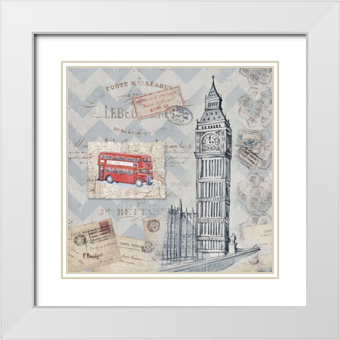 Bon Voyage II White Modern Wood Framed Art Print with Double Matting by Brent, Paul