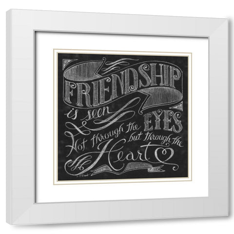 Friendship is Seen White Modern Wood Framed Art Print with Double Matting by Brent, Paul