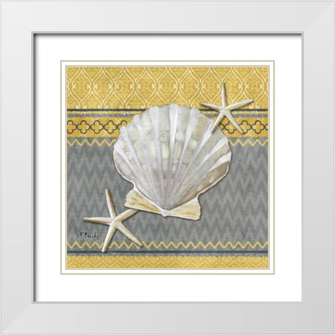 Santa Cruz Shells III White Modern Wood Framed Art Print with Double Matting by Brent, Paul