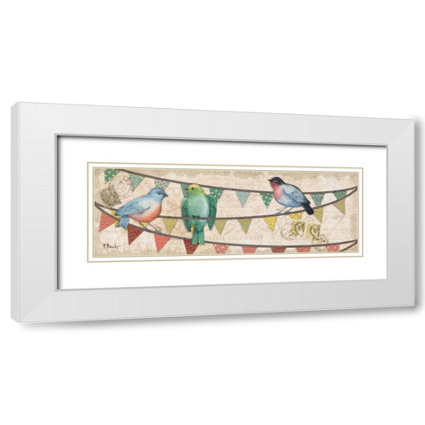 Fancy Flock Panel I White Modern Wood Framed Art Print with Double Matting by Brent, Paul