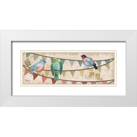 Fancy Flock Panel I White Modern Wood Framed Art Print with Double Matting by Brent, Paul
