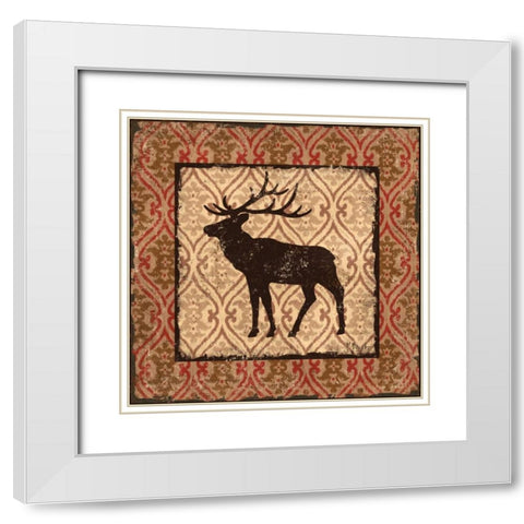 Modern Elk Spice II White Modern Wood Framed Art Print with Double Matting by Brent, Paul