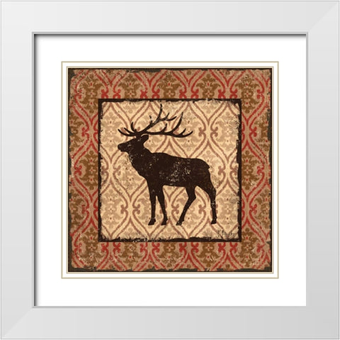 Modern Elk Spice II White Modern Wood Framed Art Print with Double Matting by Brent, Paul