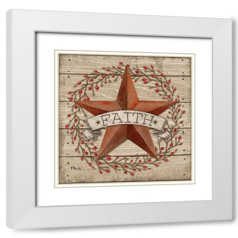 Faith Star White Modern Wood Framed Art Print with Double Matting by Brent, Paul