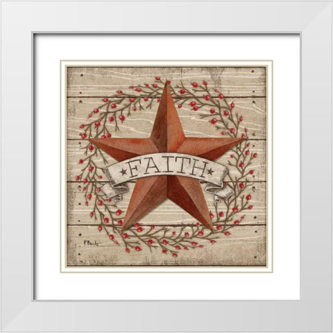 Faith Star White Modern Wood Framed Art Print with Double Matting by Brent, Paul