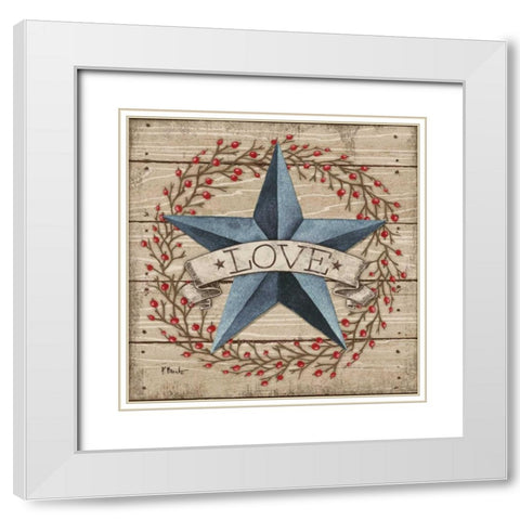 Love Star White Modern Wood Framed Art Print with Double Matting by Brent, Paul