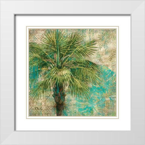 Aqua Escape I White Modern Wood Framed Art Print with Double Matting by Brent, Paul
