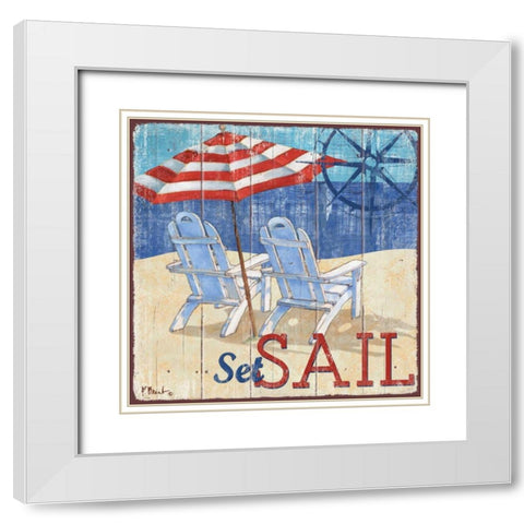 Seas the Day II White Modern Wood Framed Art Print with Double Matting by Brent, Paul