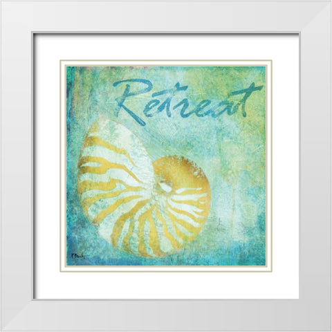 Caribbean Shells I White Modern Wood Framed Art Print with Double Matting by Brent, Paul