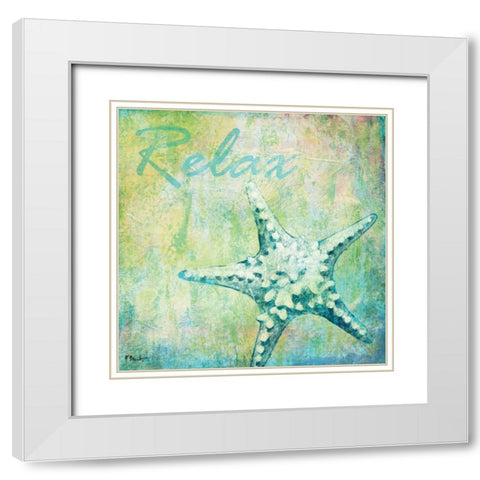 Caribbean Shells IV White Modern Wood Framed Art Print with Double Matting by Brent, Paul