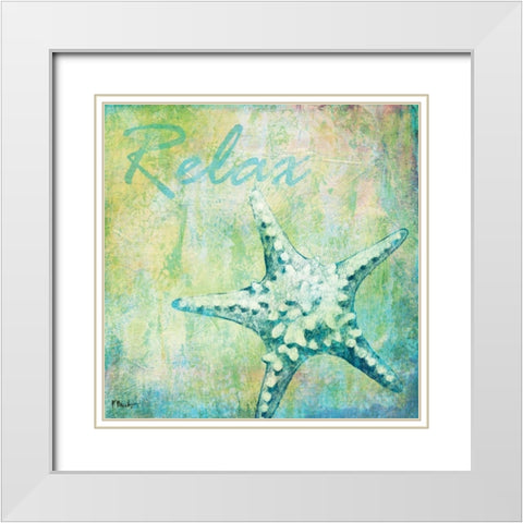 Caribbean Shells IV White Modern Wood Framed Art Print with Double Matting by Brent, Paul