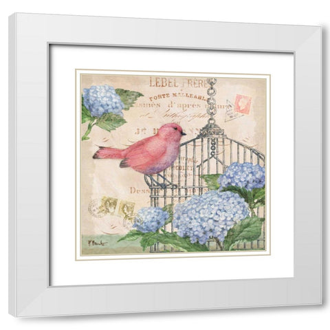 Bella Flora I White Modern Wood Framed Art Print with Double Matting by Brent, Paul