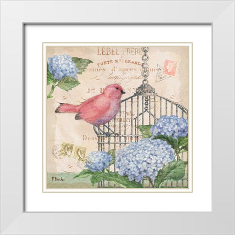 Bella Flora I White Modern Wood Framed Art Print with Double Matting by Brent, Paul