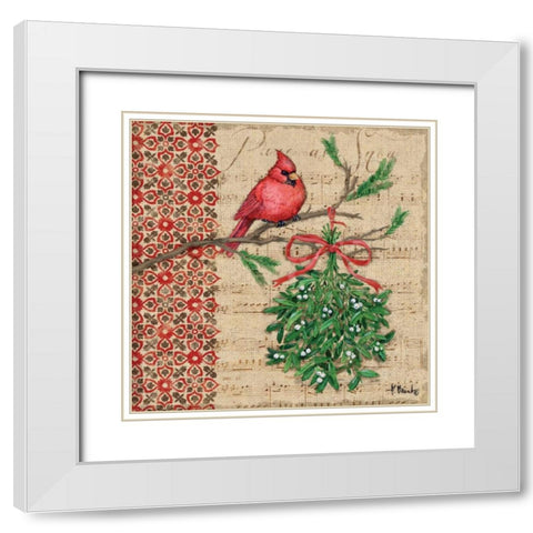 Burlap Holiday I White Modern Wood Framed Art Print with Double Matting by Brent, Paul