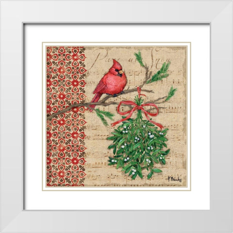 Burlap Holiday I White Modern Wood Framed Art Print with Double Matting by Brent, Paul