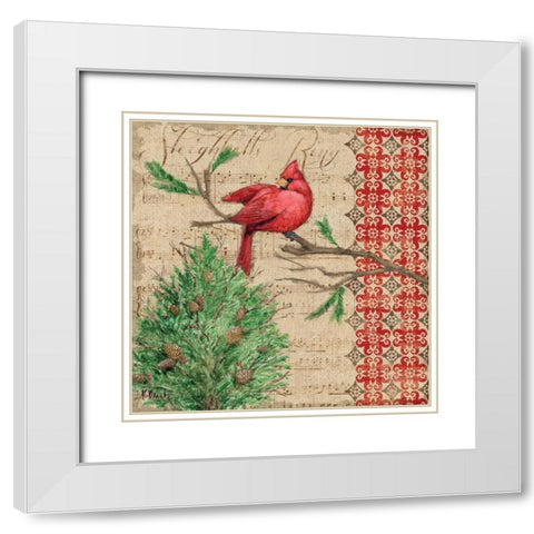 Burlap Holiday II White Modern Wood Framed Art Print with Double Matting by Brent, Paul