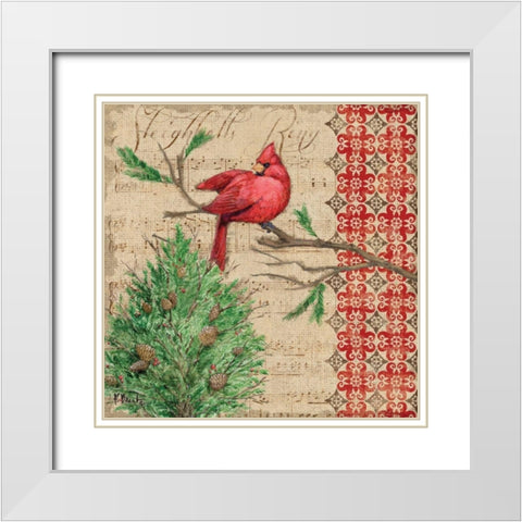 Burlap Holiday II White Modern Wood Framed Art Print with Double Matting by Brent, Paul