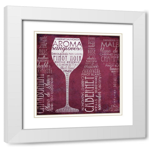 Vino Lingo I White Modern Wood Framed Art Print with Double Matting by Brent, Paul