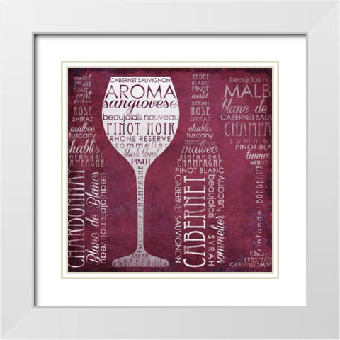 Vino Lingo I White Modern Wood Framed Art Print with Double Matting by Brent, Paul