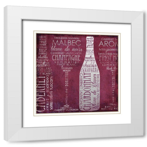 Vino Lingo II White Modern Wood Framed Art Print with Double Matting by Brent, Paul
