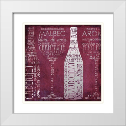 Vino Lingo II White Modern Wood Framed Art Print with Double Matting by Brent, Paul