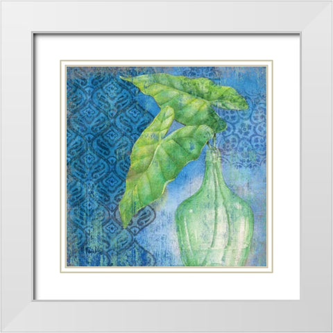 Sea Glass Palm II White Modern Wood Framed Art Print with Double Matting by Brent, Paul