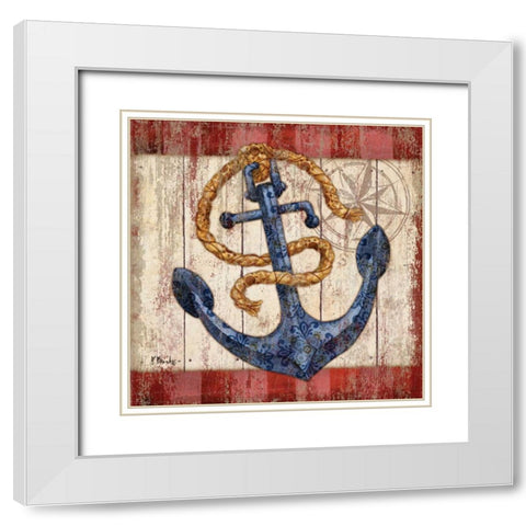 Knotical III White Modern Wood Framed Art Print with Double Matting by Brent, Paul