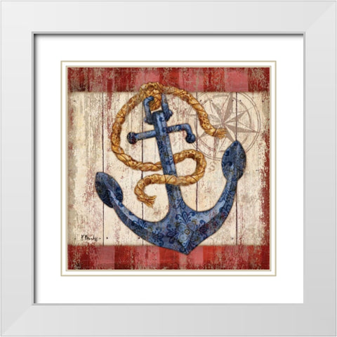 Knotical III White Modern Wood Framed Art Print with Double Matting by Brent, Paul
