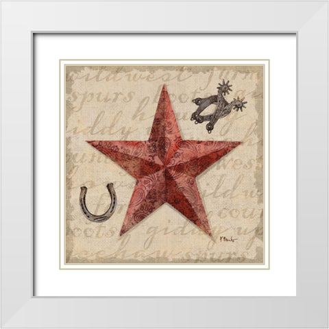 Bandana Barn Star I White Modern Wood Framed Art Print with Double Matting by Brent, Paul